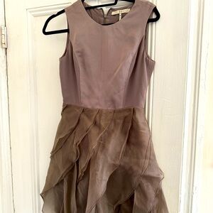 Halston Heritage mini dress in “weimaranar” gray/brown.Sophisticated and flirty